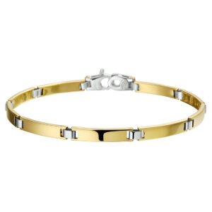 armband 19 cm 14K bicolor goud geel/wit