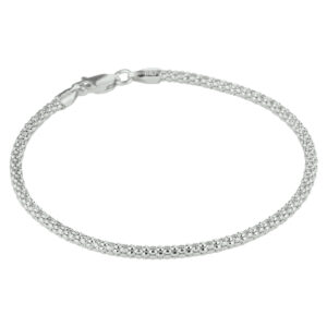 armband 2,5 mm 18 cm zilver gerhodineerd