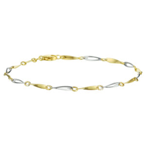 armband 2,5 mm 19 cm 14K bicolor goud geel/wit