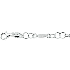 armband 5,0 mm 19 cm zilver wit
