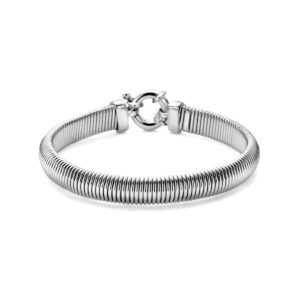 armband 8,0 mm 19 cm met groot springslot zilver gerhodineerd