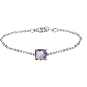 armband amethist 16 + 2 cm zilver gerhodineerd
