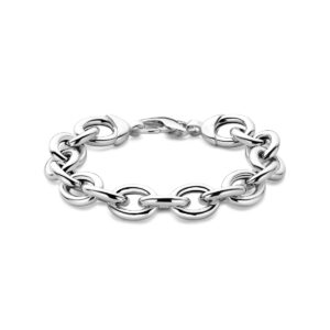 armband anker 13 mm 19,5 cm zilver gerhodineerd