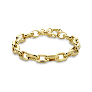 armband anker 8 mm 18 + 3 cm 3 micron zilver verguld (geel)
