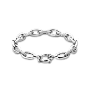 armband anker 9,5 mm 20 cm met groot springslot zilver gerhodineerd