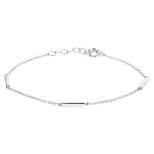 armband balkje 16 + 3 cm zilver gerhodineerd
