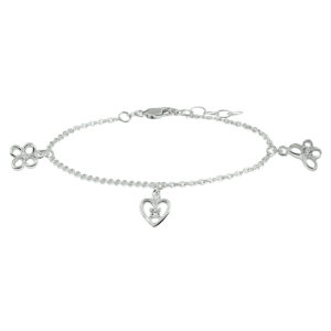 armband bedel assortiment 13 + 2 cm zilver gerhodineerd
