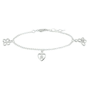 armband bedel assortiment 13 + 2 cm zilver wit