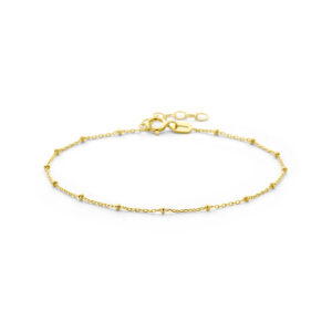 armband bolletjes 1,3 mm 16 + 3 cm 14K geelgoud