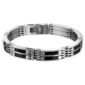 armband carbon 10 mm 21,5 cm edelstaal