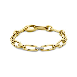 armband diamant 7,4 mm 19 cm 0.20ct g vsi 18K bicolor goud geel/wit