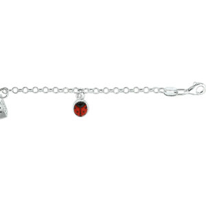 armband diverse bedels 15 cm zilver wit