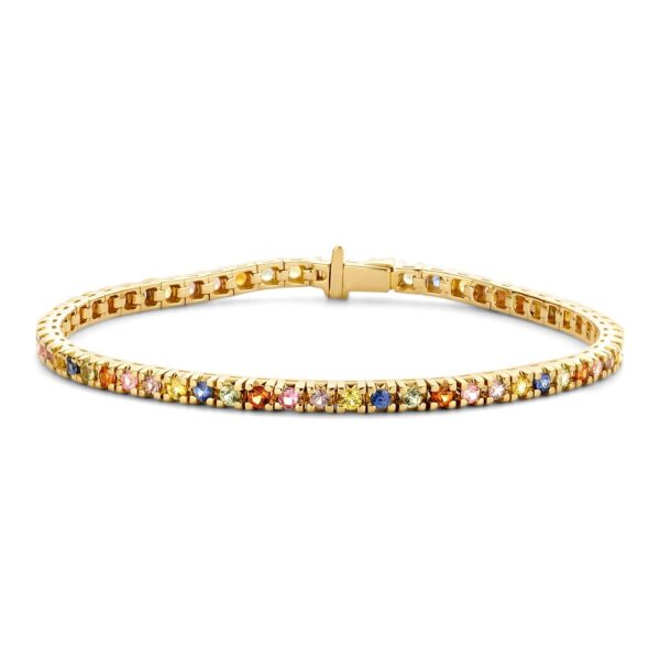 Armband geelgoud saffier