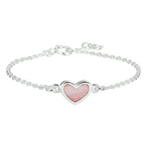 armband hart 13 - 15 cm zilver wit