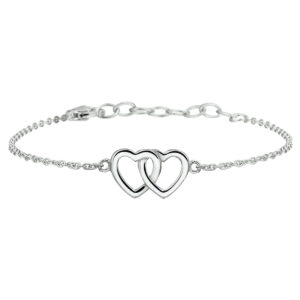 armband hart 13 + 3 cm zilver gerhodineerd