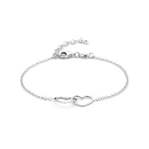 armband hart 16 + 3 cm zilver gerhodineerd
