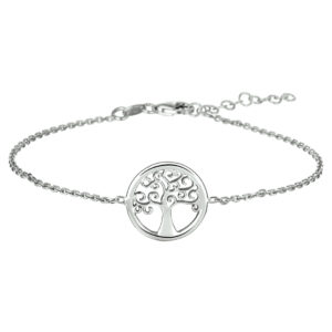 armband levensboom 1,5 mm 17 + 3 cm zilver gerhodineerd
