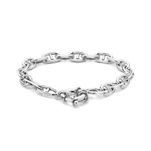 armband marine 7,1 mm 19 cm met groot springslot zilver gerhodineerd