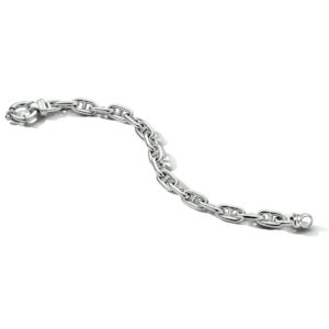 armband marine 7,6 mm 19 cm met groot springslot zilver gerhodineerd