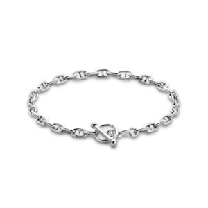 armband marine ronde buis 3,9 mm 18.5 cm kapittelslot zilver gerhodineerd