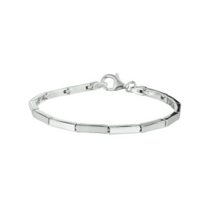 armband poli/mat 2,8 mm 19 cm zilver gerhodineerd