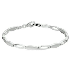armband poli/mat 4,2 mm 19 cm zilver gerhodineerd