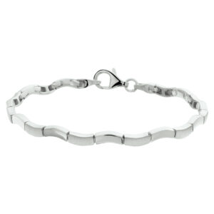 armband poli/mat 4,2 mm 19 cm zilver gerhodineerd