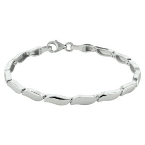 armband poli/mat 4,3 mm 19 cm zilver gerhodineerd