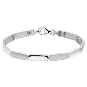 armband poli/mat 5,2 mm 19 cm zilver gerhodineerd