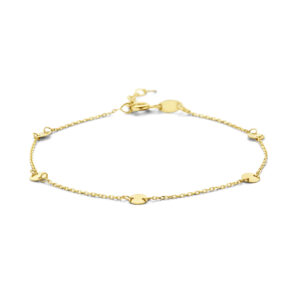 armband ronde plaatjes 16,5 + 2 cm 14K geelgoud