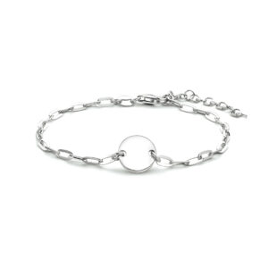 armband rondje 16 + 3 cm zilver gerhodineerd