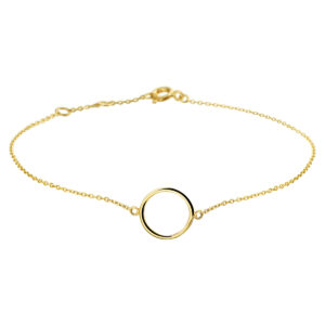armband rondje 16,5 - 17,5 - 18,5 cm 14K geelgoud