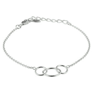 armband rondjes 16 + 3 cm zilver gerhodineerd