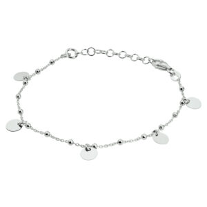 armband rondjes 16 + 3 cm zilver gerhodineerd