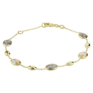 armband rutiel kwarts 17 - 19 cm 14K geelgoud