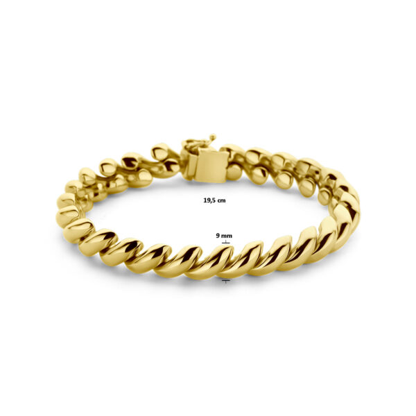 armband san marco 9 mm 19,5 cm 14K geelgoud - Afbeelding 3