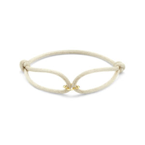 armband satijn bloem 13 - 26 cm 14K goud met rubber/nylon/leer