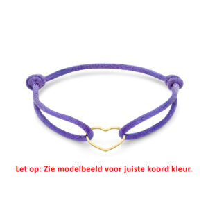 armband satijn hart 13 - 26 cm zilver verguld (met rubber/nylon/etc)