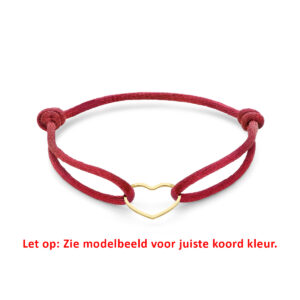 armband satijn hart 13 - 26 cm zilver verguld (met rubber/nylon/etc)