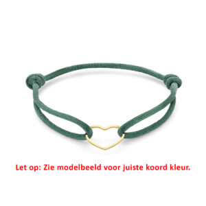 armband satijn hart 13 - 26 cm zilver verguld (met rubber/nylon/etc)