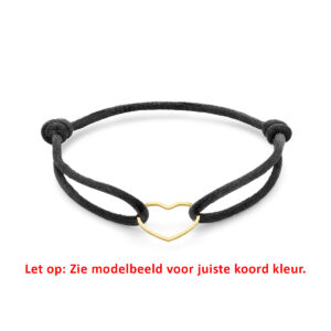 armband satijn hart 13 - 26 cm zilver verguld (met rubber/nylon/etc)