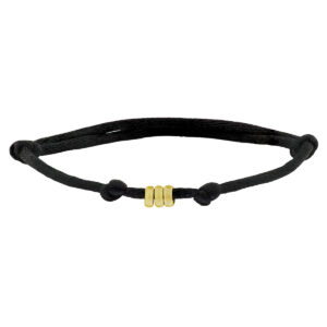 armband satijn (heren lengte) 14K goud met rubber/nylon/leer