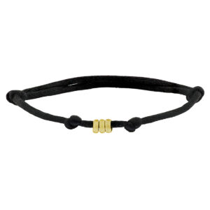 armband satijn (kinder lengte) 14K goud met rubber/nylon/leer