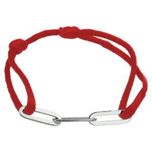 armband satijn zilver gerhodineerd met rubber/nylon/leer
