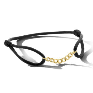 armband satijn zilver verguld (met rubber/nylon/etc)