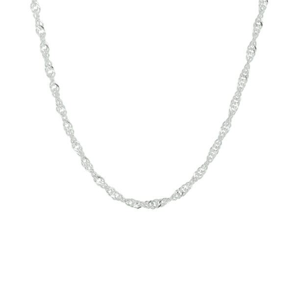 armband singapore 2,25 mm 18 cm zilver gerhodineerd