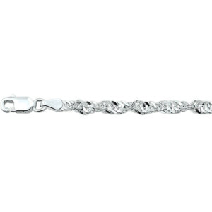 armband singapore 3,5 mm 19 cm zilver gerhodineerd