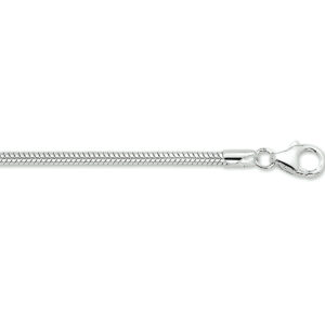 armband slang rond 2,4 mm 18,5 cm zilver wit