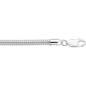 armband slang rond 4,0 mm 19 cm zilver wit