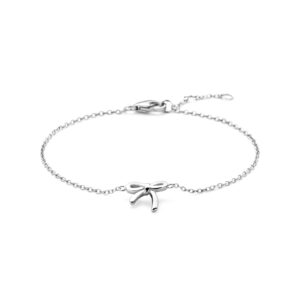 armband strik 16 - 17 - 18 cm zilver gerhodineerd